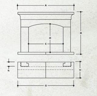 Hadleigh stone fireplace dimensions