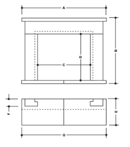 Loarre stone fireplace dimensions