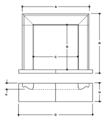 Walden stone fireplace dimensions