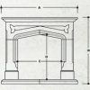 Eastnor stone fireplace dimension