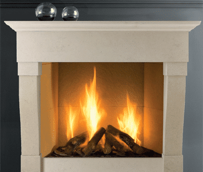 Rochester stone fireplace
