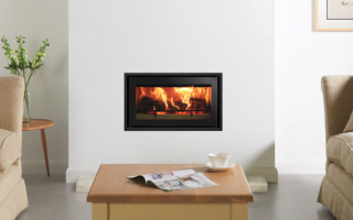 Studio 1 Edge + inset wood burning fire