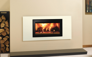 Stovax Studio 2 Steel inset wood burning fire in Ivory.