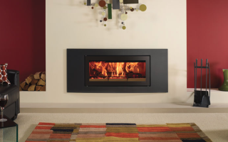 Stovax Studio 2 Verve inset wood burning fire in Jet Black Metallic