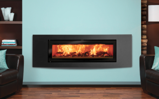 Stovax Studio 3 Verve inset woodburning fire in Jet Black Metallic