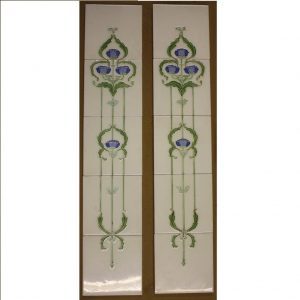 H R Johnson Floral Set of 5 Tube-Lined Tiles x 2 - Was £180 Now £90