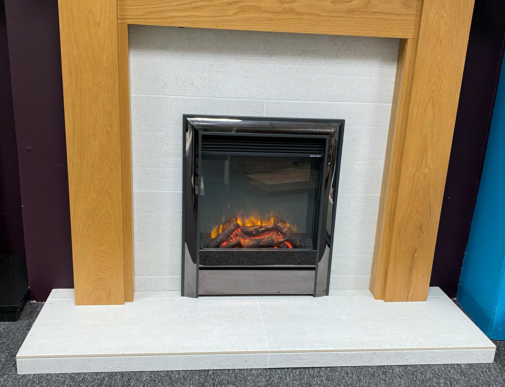 OER Tiled Back Panel Hearth Suitable for Solid Fuel (Halstead shop
