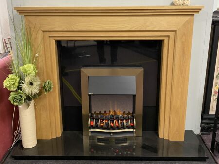 Trent Brookfield Solid Oak Surround with Granite Back Panel & Hearth Ex-Display (Norwich Shop)