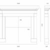 The Clarence 59″ Fireplace Mantel dimensions