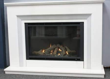 Elgin and Hall 52 Cassius LPG Gas Fire Suite in White Micromarble