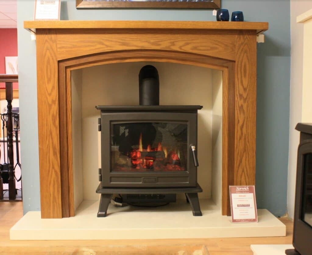 Trent Fireplaces 54" Newland Surround MDF in Light Oak/Walnut Veneer