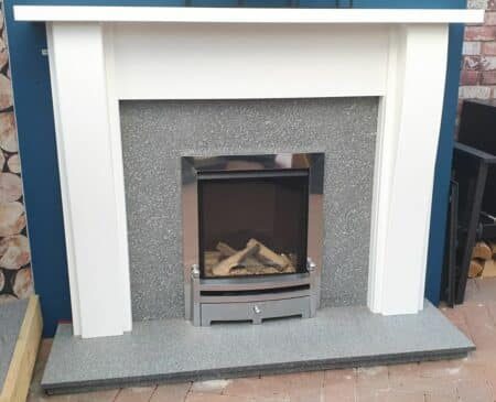 Trent Fireplaces 54" Garcia Surround in MDF with Flamed Granite Back Panel and Hearth