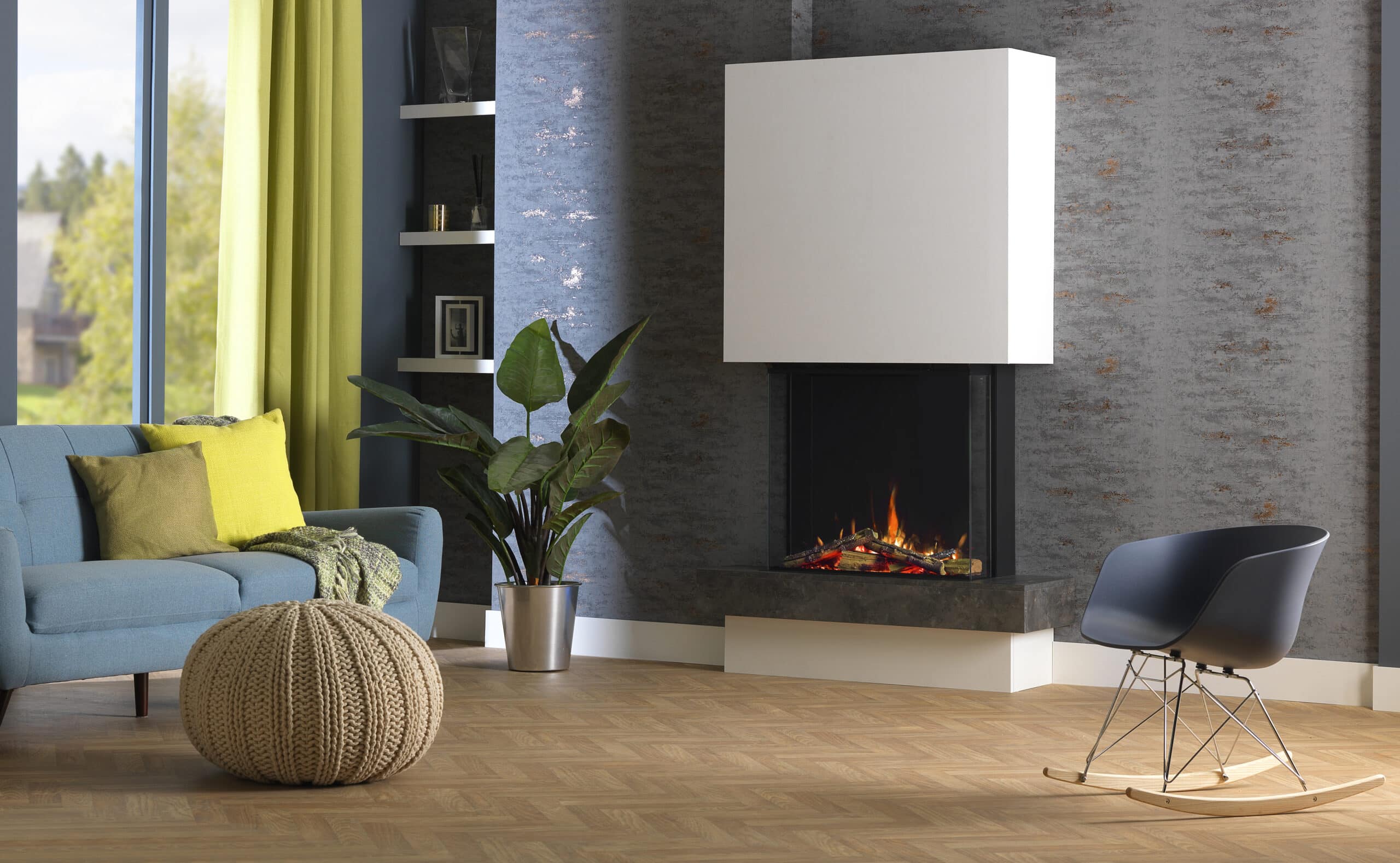 VS75 Electric Inset Fire panoramic