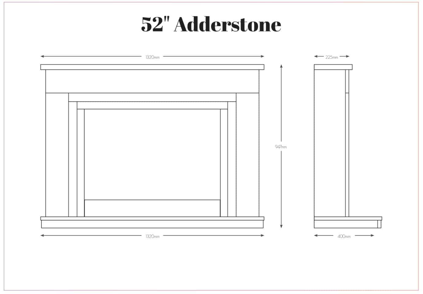 Adderstone in White Micro marble fireplace dimensions