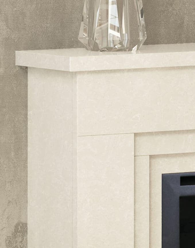 Adderstone in White Micromarble with Foxglen 950 Electric Fire inset mantle