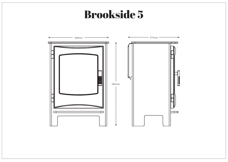 Brookside 5 fireplace dimensions