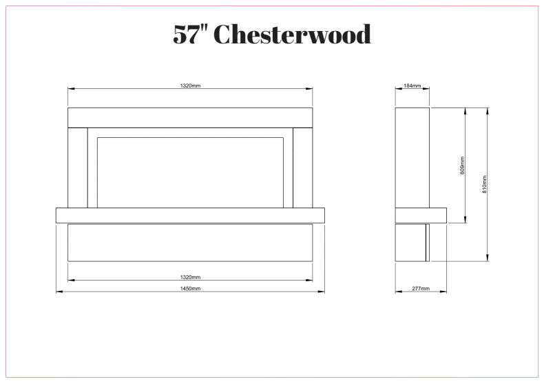 Chesterwood fireplace dimension
