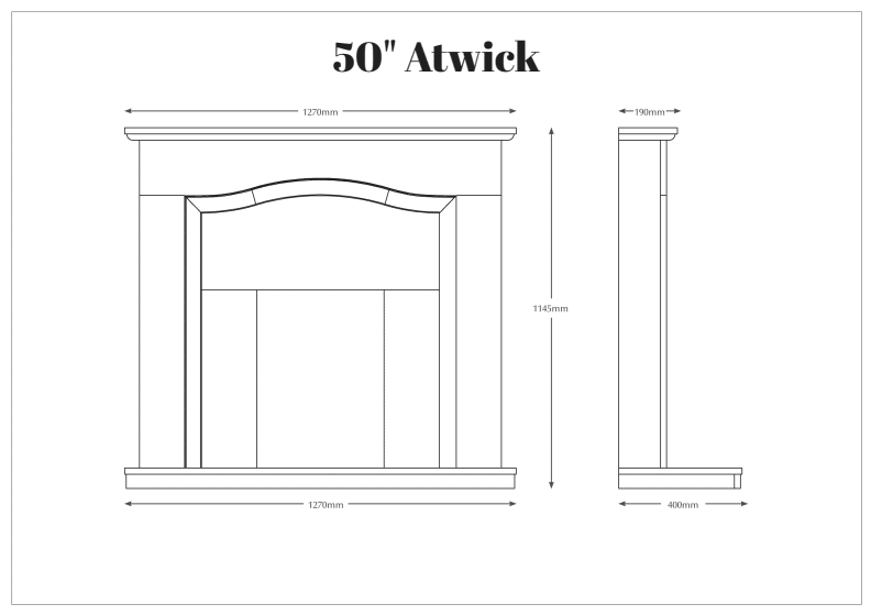 atwick fireplace dimensions