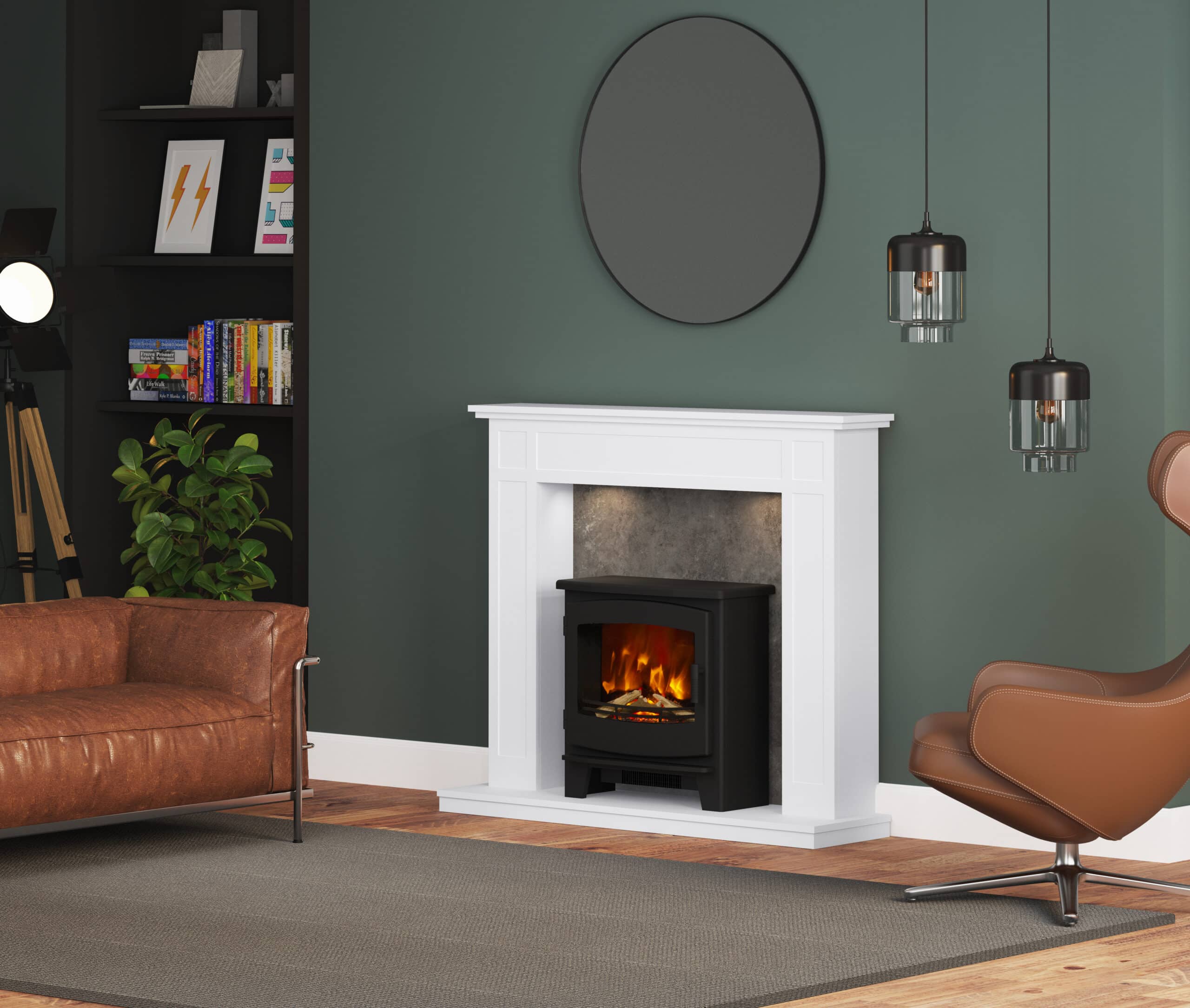 Braythorn in Ice White with Foxworth Large Electric Stove