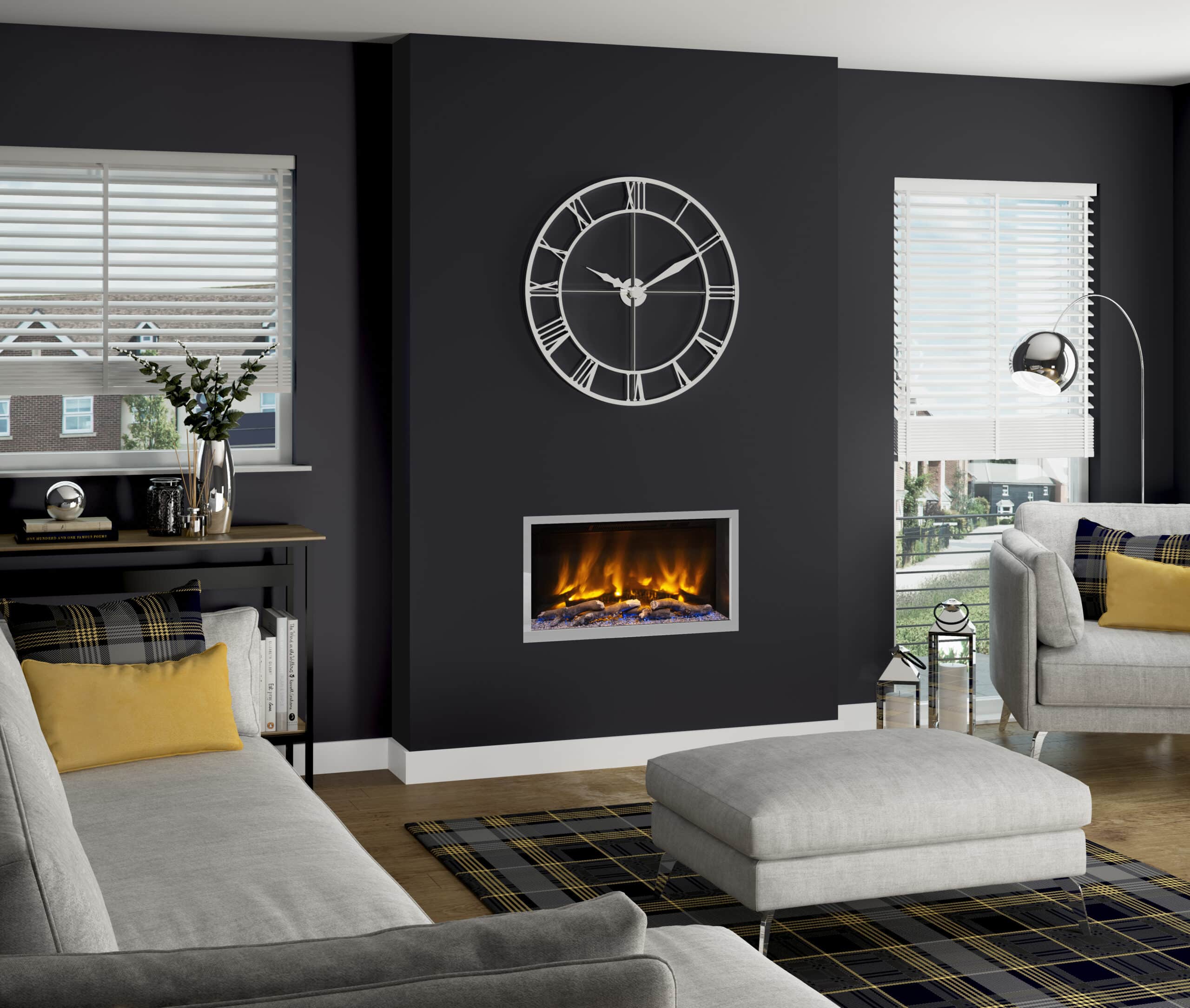 Delamere 750 - Chrome fireplace