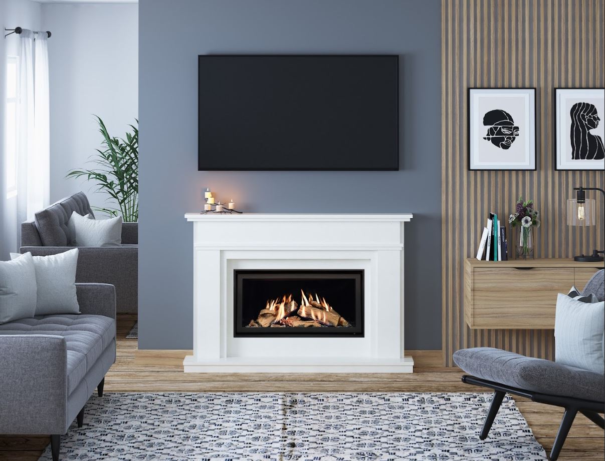 cobblestone fireplace decor