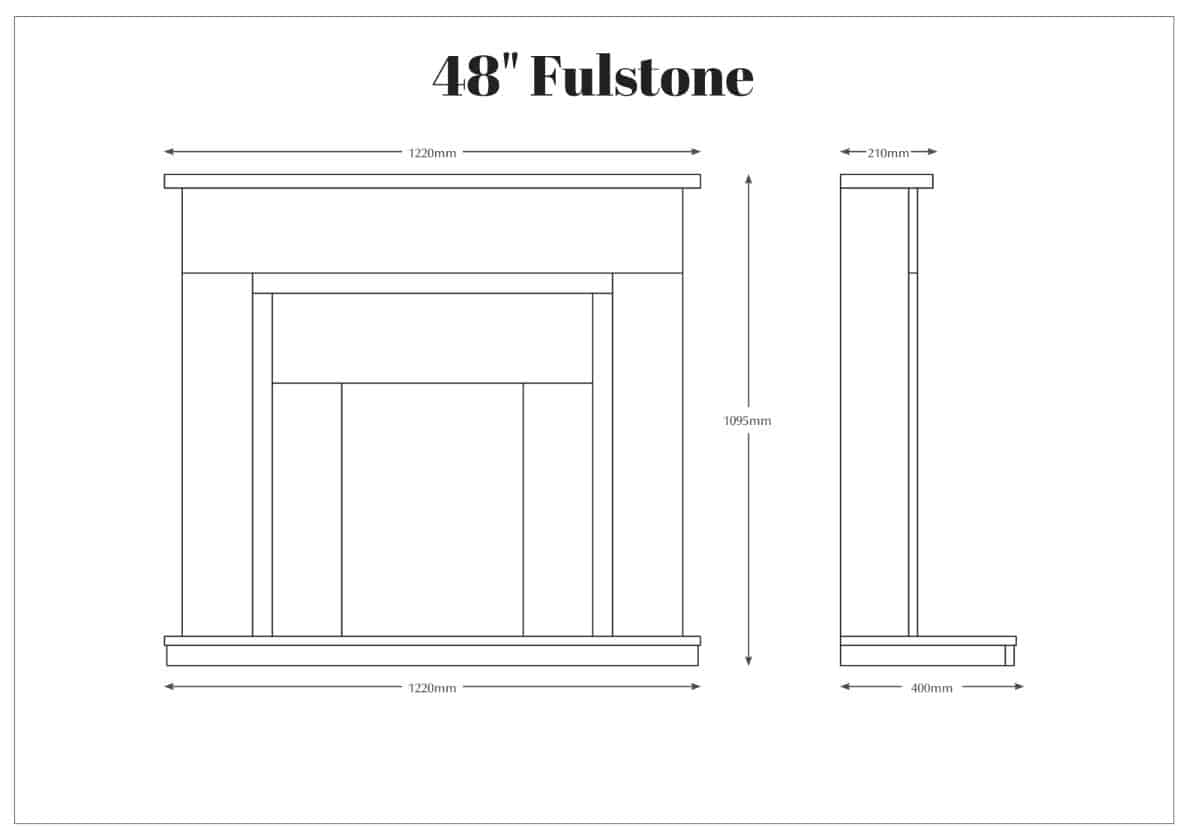 Fulstone Micromarble Fireplace dimensions 48
