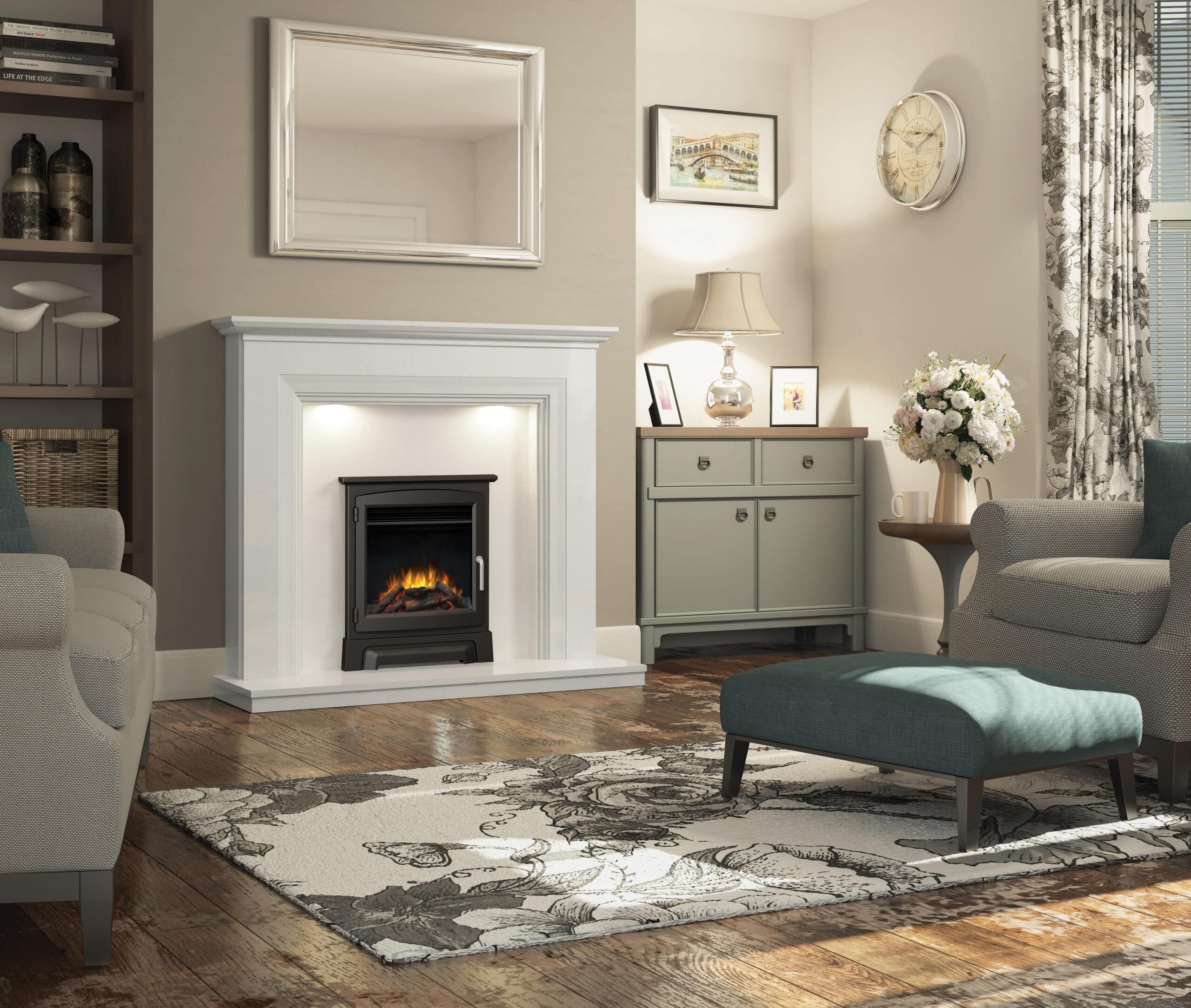 Hargrave Micro Marble Fireplace