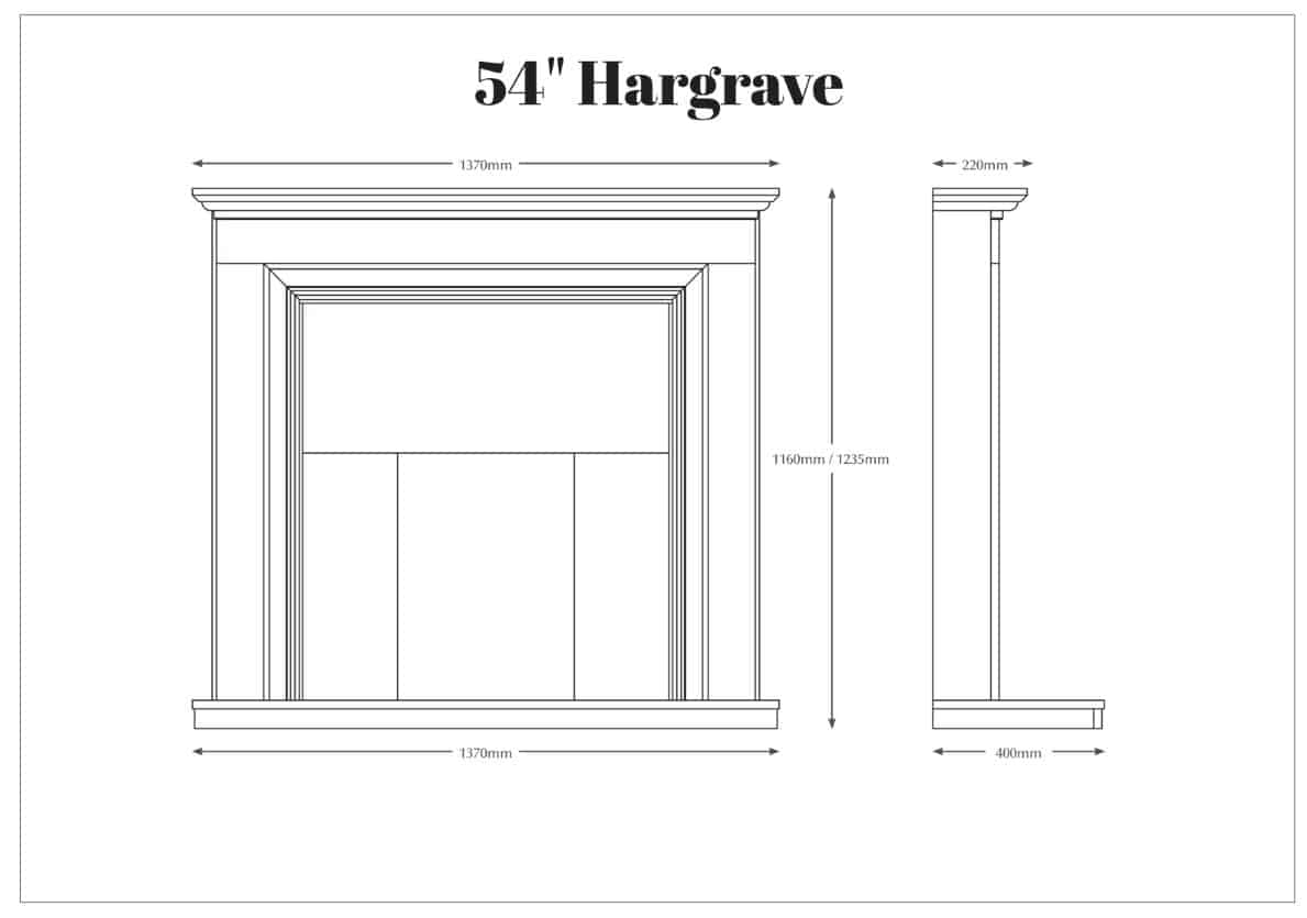 Hargrave Micro Marble Surround Dimensions