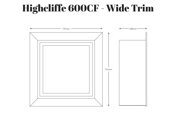 highcliffe 600cf wide dimensions