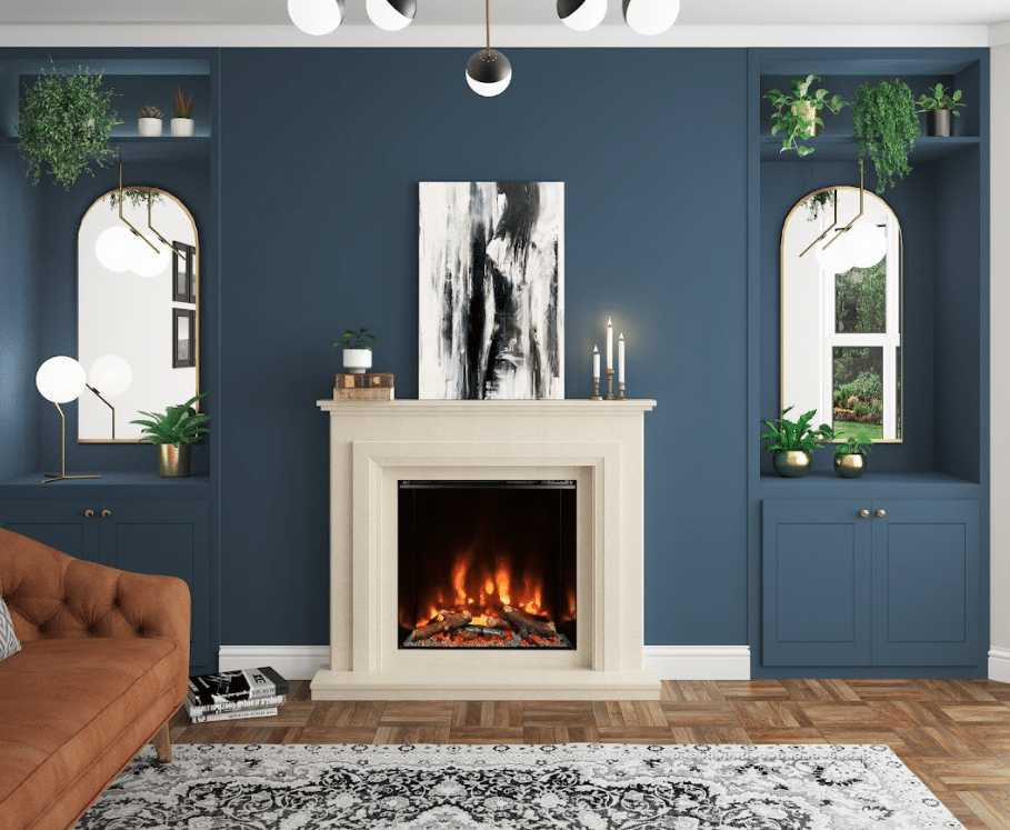 longville fireplace blue