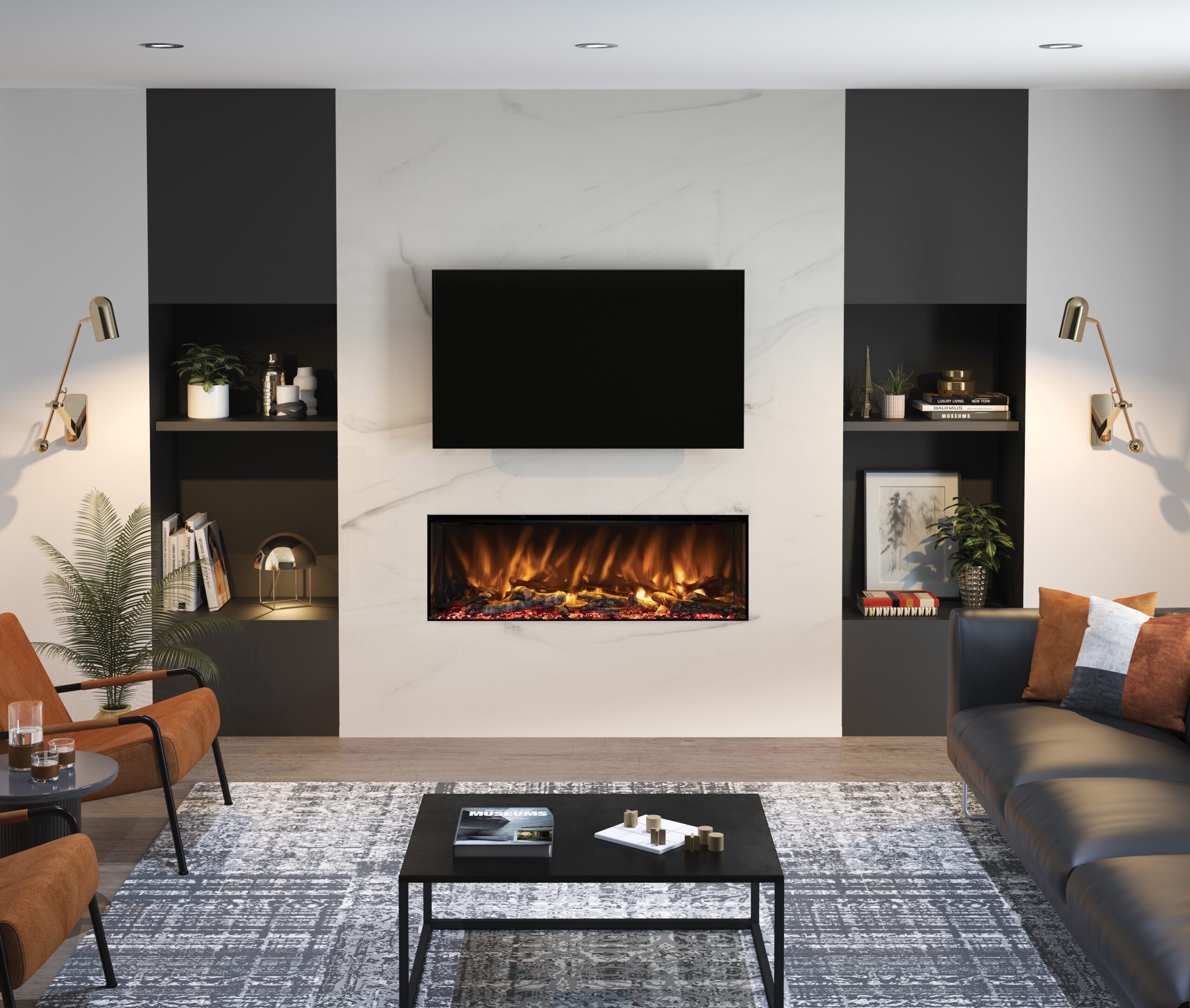 Saxton 1250-3SL Electric Inset Fire decor