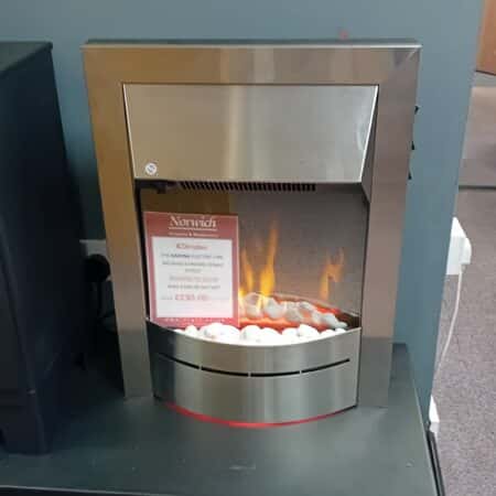 Dimplex Savena Electric Fire in Brushed Steel