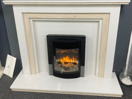 Paramount Alaska 54_ Fireplace in White & Cream Micromarble