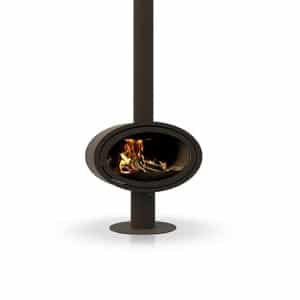 Oval wood burning stove