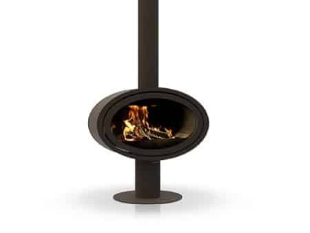 Oval wood burning stove