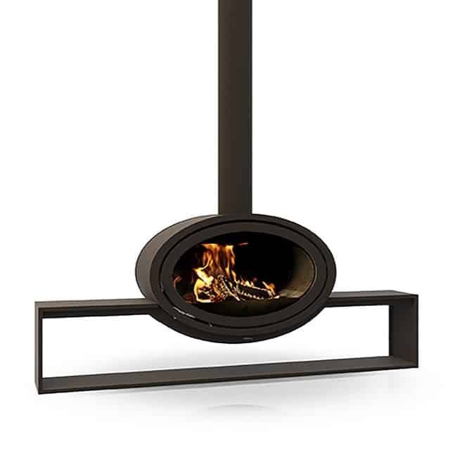 Dik Geurts - Oval Front, Plateau Wood stove with decor