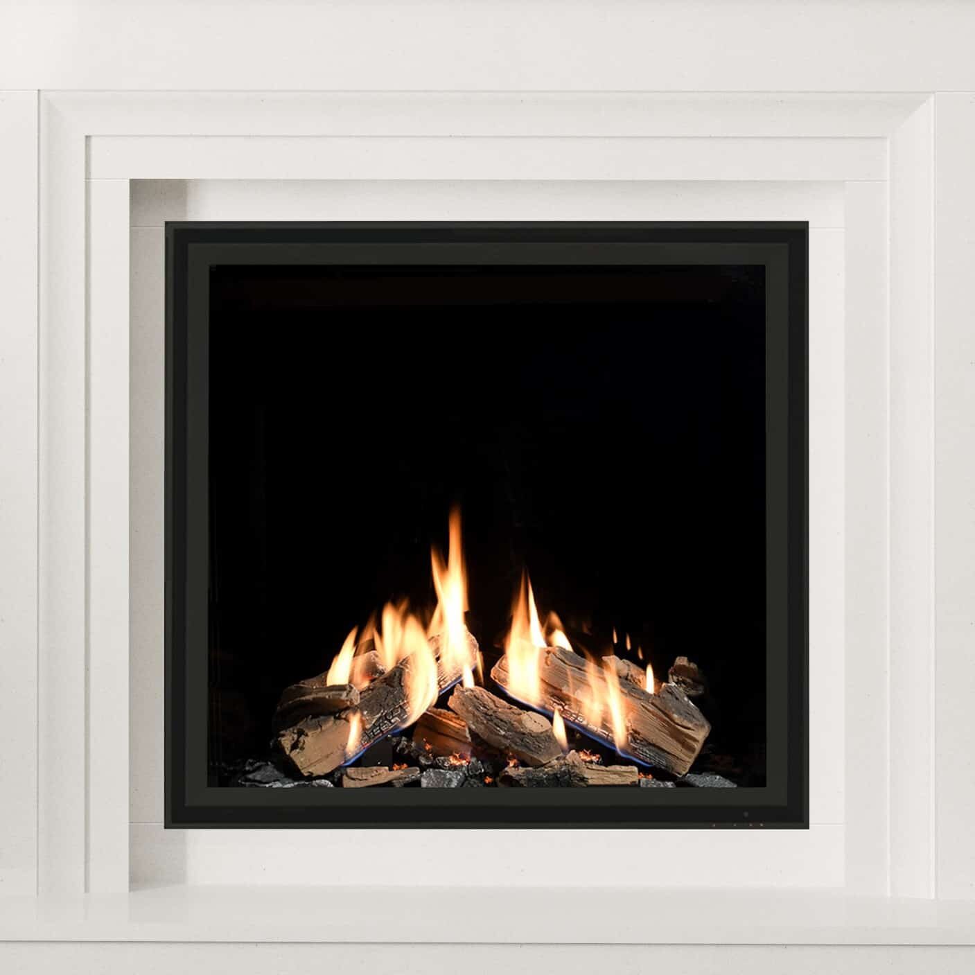 Laversdale in White Micromarble with Highcliffe 750P Gas Fire