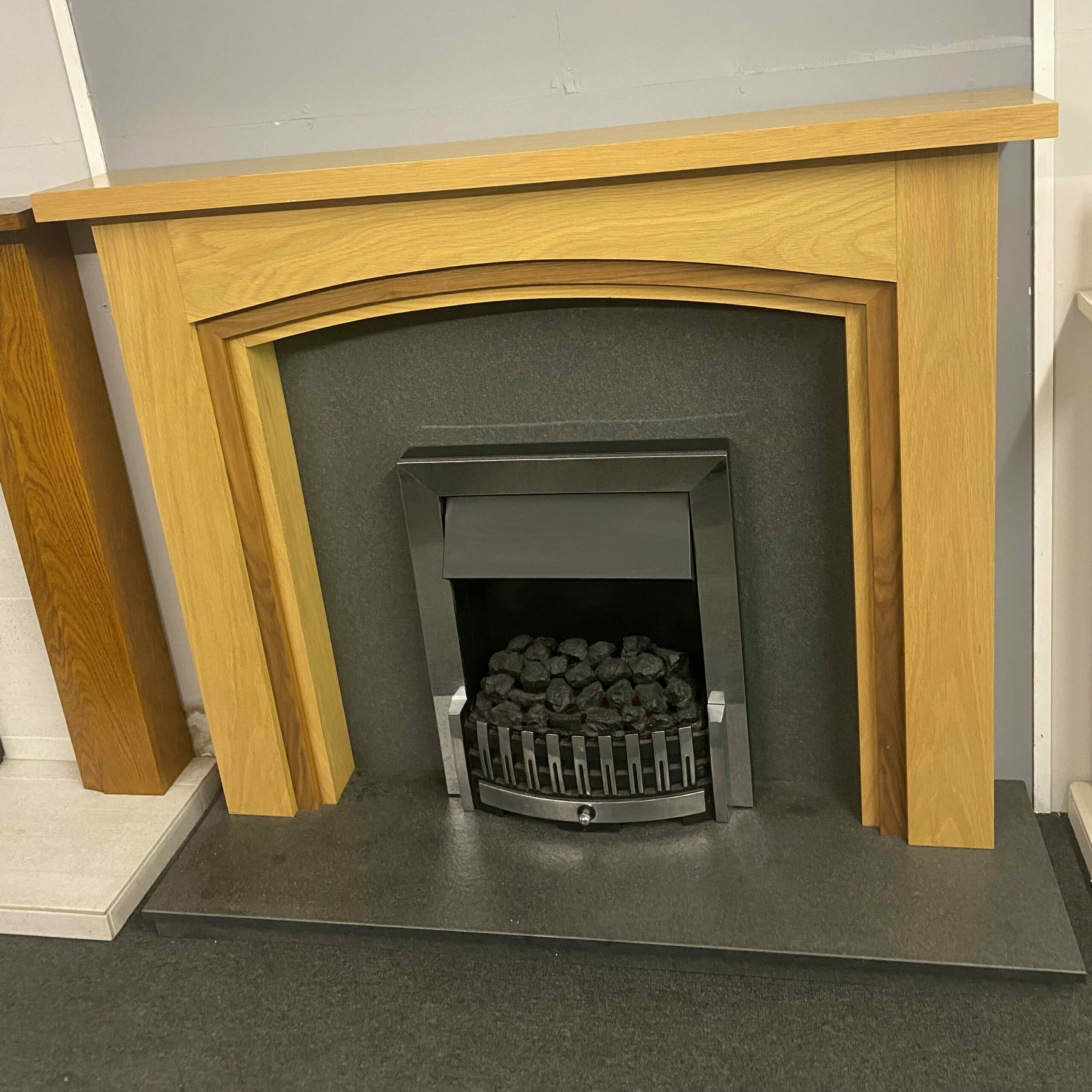 Trent Fireplaces Newland 54_ Fire Surround in Natural Oak & Walnut