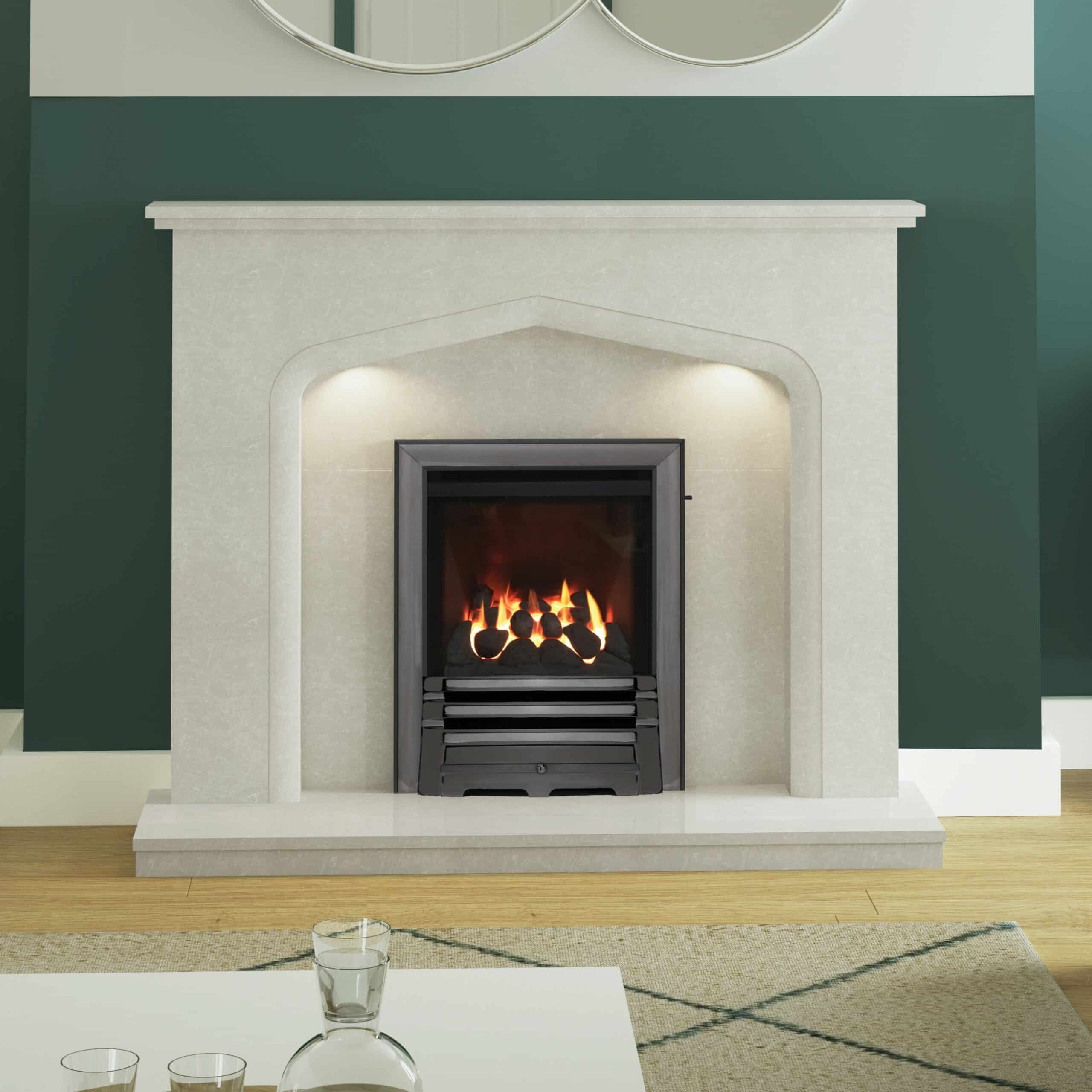 Walwick in Manila Micro Marble fireplace